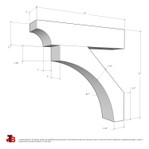 Cedar Bracket 19T2 — dimensional sketch with measurements | Timber Build