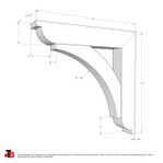 Cedar Bracket 06T6 — dimensional sketch with measurements | Timber Build