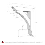 Cedar Bracket 10T14 — dimensional sketch with measurements | Timber Build