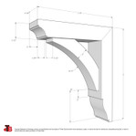 Cedar Bracket 02T19 — dimensional sketch with measurements | Timber Build