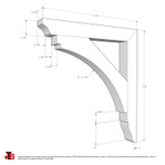 Cedar Bracket 02T20 — dimensional sketch with measurements | Timber Build