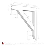 Cedar Bracket 17T10 — dimensional sketch with measurements | Timber Build