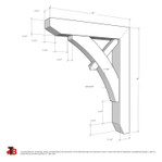 Cedar Bracket 13T6 — dimensional sketch with measurements | Timber Build
