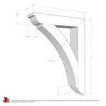 Cedar Bracket 06T8 — dimensional sketch with measurements | Timber Build