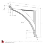 Cedar Bracket 02T22 — dimensional sketch with measurements | Timber Build