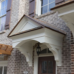 Cedar Bracket 14T12 — installed front porch view | Timber Build