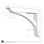 Cedar Bracket 10T16 — dimensional sketch with measurements | Timber Build