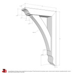 Cedar Bracket 10T17 — dimensional sketch with measurements | Timber Build