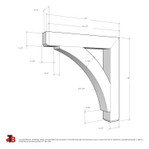 Cedar Bracket 13T7 — dimensional sketch with measurements | Timber Build
