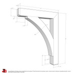 Cedar Bracket 13T8 — dimensional sketch with measurements | Timber Build