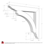 Cedar Bracket 14T14 — dimensional sketch with measurements | Timber Build