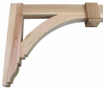 Cedar Porch Bracket 114T1 — Western Red Cedar angled view | Timber Build