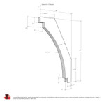 Cedar Knee Brace 67T10 — dimensions | Timber Build