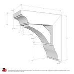 Cedar Bracket 02T23 — dimensional sketch with measurements | Timber Build