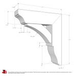 Cedar Bracket 02T25 — dimensional sketch with measurements | Timber Build