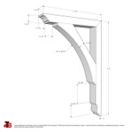 Cedar Bracket 10T22 — dimensional sketch with measurements | Timber Build