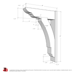 Cedar Bracket 11T3 — dimensional sketch with measurements | Timber Build