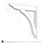 Cedar Bracket 11T10 — dimensional sketch with measurements | Timber Build