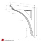 Cedar Bracket 10T18 — dimensional sketch with measurements | Timber Build