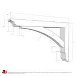 Cedar Bracket 10T23 — dimensional sketch with measurements | Timber Build