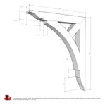 Cedar Bracket 14T25 — dimensional sketch with measurements | Timber Build
