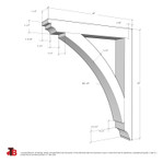 Cedar Bracket 16T8 — dimensional sketch with measurements | Timber Build