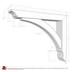 Cedar Bracket 10T19 — dimensional sketch with measurements | Timber Build