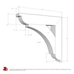 Cedar Bracket 06T4 — dimensional sketch with measurements | Timber Build