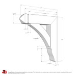 Cedar Bracket 01T4 — dimensional sketch with measurements | Timber Build