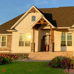 Cedar Gable Bracket 43T96 — front porch gable accent | Timber Build
