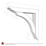 Cedar Bracket 14T16 — dimensional sketch with measurements | Timber Build