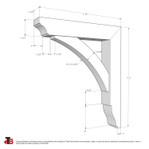 Cedar Bracket 02T1 — dimensional sketch with measurements | Timber Build