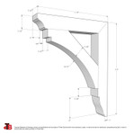 Cedar Bracket 02T2 — dimensional sketch with measurements | Timber Build