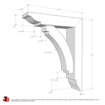 Cedar Bracket 14T18 — dimensional sketch with measurements | Timber Build