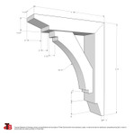 Cedar Bracket 113T3 — dimensional sketch with measurements | Timber Build