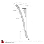 Cedar Bracket 02T3 — dimensional sketch with measurements | Timber Build