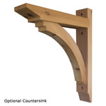 Cedar Bracket 113T35 — front view with countersink detail | Timber Build