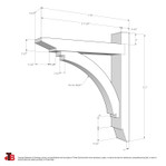 Cedar Bracket 113T35 — dimensional sketch with measurements | Timber Build