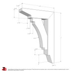 Cedar Bracket 113T1 — dimensional sketch with measurements | Timber Build
