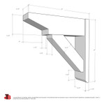 Cedar Bracket 113T40 — dimensional sketch with measurements | Timber Build