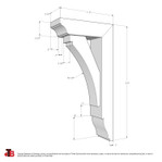 Cedar Bracket 02T31 — dimensional sketch with measurements | Timber Build
