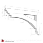 Cedar Bracket 02T8 — dimensional sketch with measurements | Timber Build