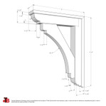 Cedar Bracket 112T4SBP — dimensional sketch with measurements | Timber Build