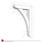 Cedar Bracket 13T10 — dimensional sketch with measurements | Timber Build