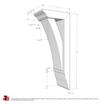 Cedar Bracket 02T11 — dimensional sketch with measurements | Timber Build