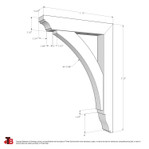 Cedar Bracket 02T13 — dimensional sketch with measurements | Timber Build