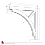 Cedar Bracket 17T12 — dimensional sketch with measurements | Timber Build