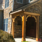 Cedar Bracket 116T1 — installed front porch view | Timber Build