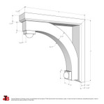 Cedar Bracket 116T1 — dimensional sketch with measurements | Timber Build