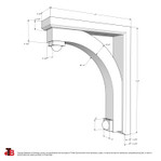 Cedar Bracket 116T2 — dimensional sketch with measurements | Timber Build